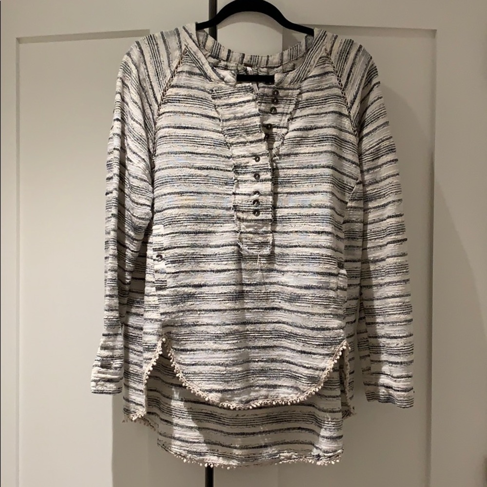 Free People Blue & White Tunic / Size S